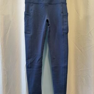 Athleta Kids Deep Blue fleece lined Leggings